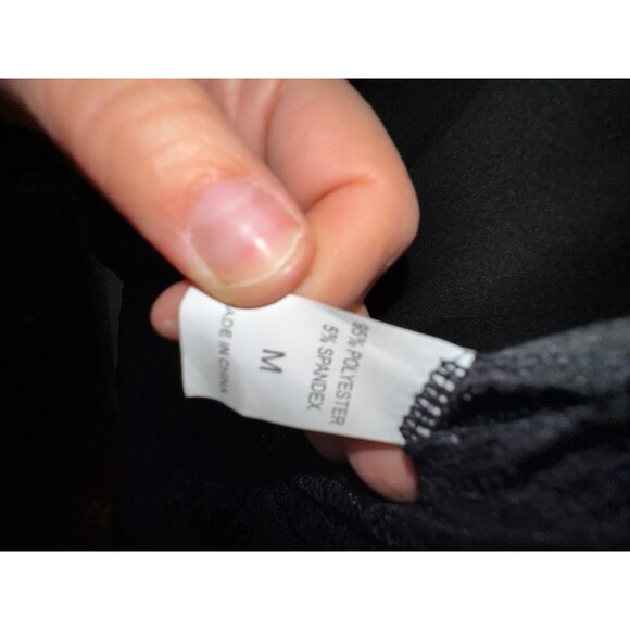 Black Lace Long-Sleeve Dress V-Neck & Ruched Hem Medium Stretch Sexy Goth Punk - Picture 4 of 4